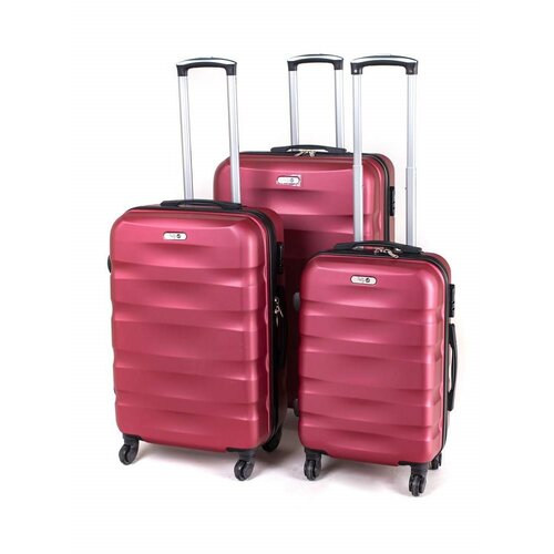 Pretty UP Walizka podróżna na kółkach ABS29, L, winny