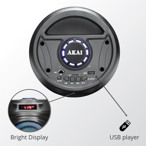AKAI ABTS-530BT hordozható hangszóró Bluetooth és rádió