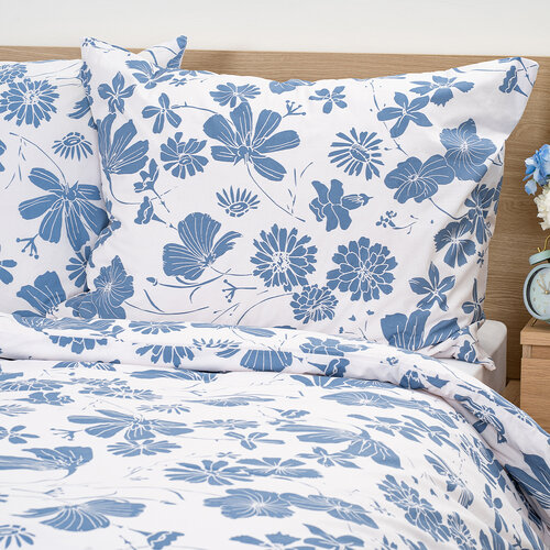 Lenjerie de pat din bumbac 4Home Blue Meadow, 140 x 220 cm, 70 x 90 cm