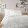 Lenjerie de pat din bumbac Nordic Frida albă, 140 x 220 cm, 70 x 90 cm
