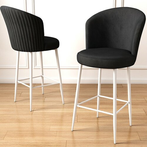Set de scaune de bar Fora Black and White, 6 buc.