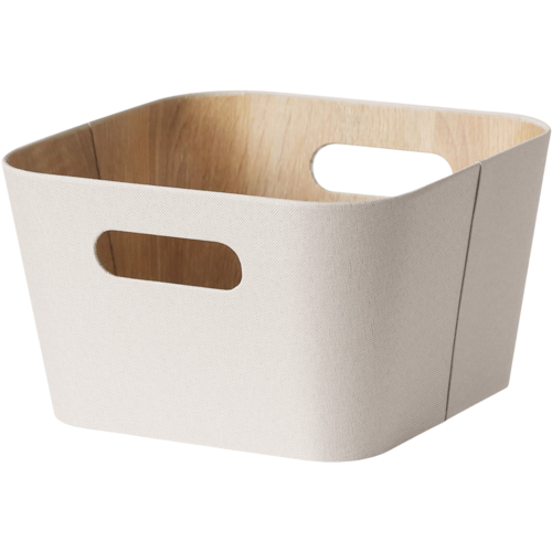 Set de 2 coșuri de depozitare Kitchisimo 27 × 27 ×16 cm, crem