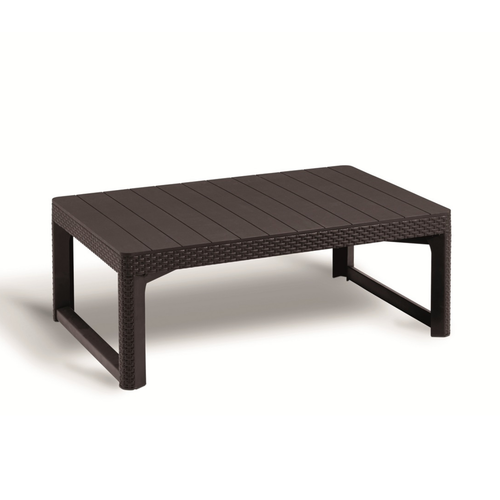 Keter Tisch Lyon Rattanoptik, 116 x 72 x 40–66 cm, dunkelbraun