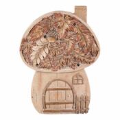 Jesenná dekorácia Hríbový domček s osvetlením, 24 x 10 x 32 cm, magnézium, imitácia dreva