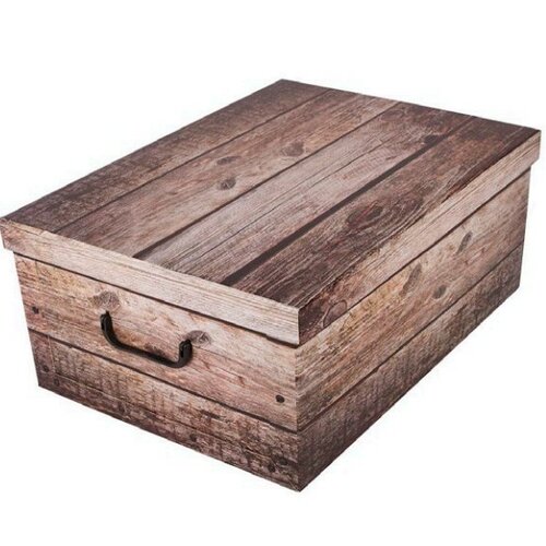 Cutie de depozitare cu capac Lemn, gri, 51 x 37 x24 cm