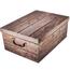 Cutie de depozitare cu capac Wood, gri, 51 x 37 x24 cm