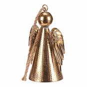 Viseča kovinska božična dekoracija Angel bell 24cm, zlata