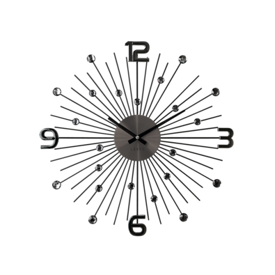 Zegar ścienny Lavvu Crystal Sun czarny, śr. 49 cm