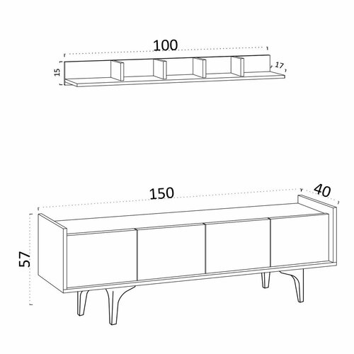 Televizní stolek Cursa Sapphire Oak