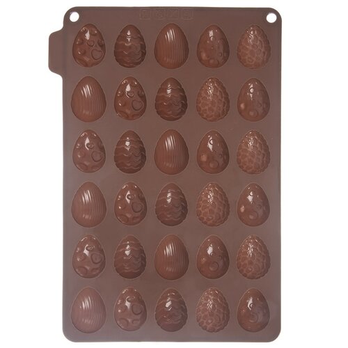 Orion Formă siliconică pentru ciocolată Ouă dePaște, maro