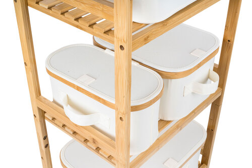 Pojemnik do przechowywania G21 40 x 30 x 15 cm, bambusowy z pokrywką, beżowy