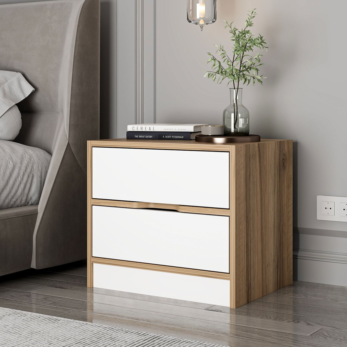 Noční stolek Elina Walnut White - thumb (4)