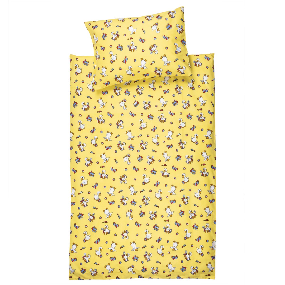 JAHU Detské bavlnené obliečky do postieľky Kačičky, 100 x 135 cm, 40 x 60 cm
