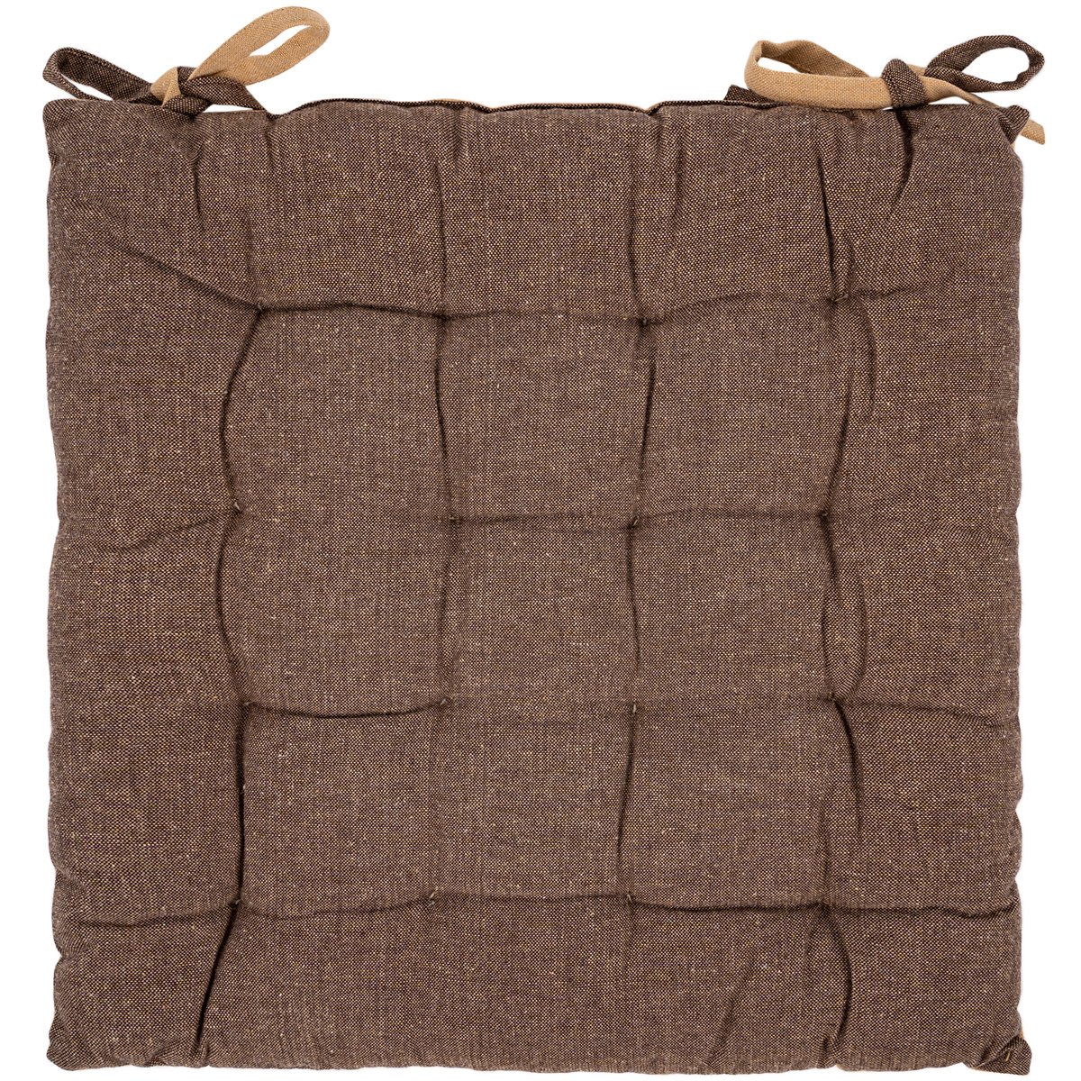 Home Elements Steppelt ülőpárna sötét juta és bézs szín, 40 x 40 cm