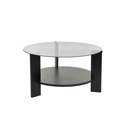 Couchtisch Clara Wood Black mit dunklem Glas
