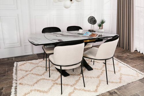 Súprava jedálenských stoličiek Dore Black and Cream, 2 ks