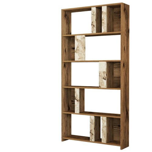 Knihovna Lime White Marbel and Walnut