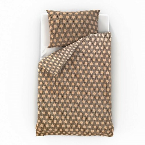 Kvalitex Satin lenjerie de pat Luxury Collection Carero bej, 140 x 200 cm, 70 x 90 cm