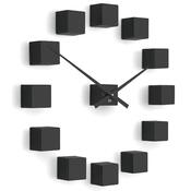 Ceas de design Future Time FT3000BK Cubic black, autoadeziv, diam. 50 cm