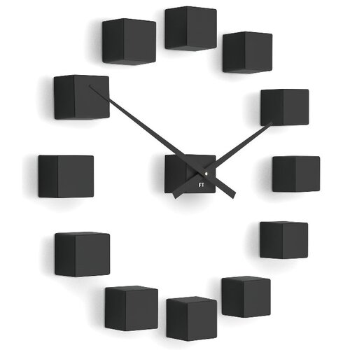 Future Time FT3000BK Cubic black Dizajnové samolepiace hodiny, pr. 50 cm