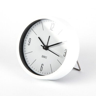 Ceas deşteptător Round alb, diam. 9,2 cm