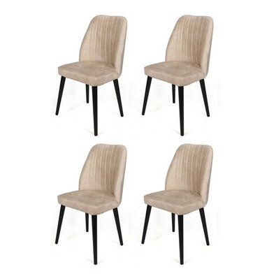 Set de scaune de sufragerie Alfa Cream and Black, 4 buc.