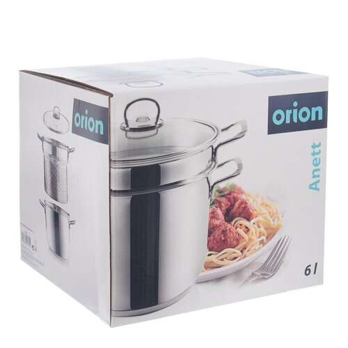 Oală de paste Orion Anett, 3 piese, din inox, 6 l