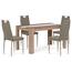 Set masă MDF cu 4 scaune, 138 x 80 x 75 cm, stejarSonoma