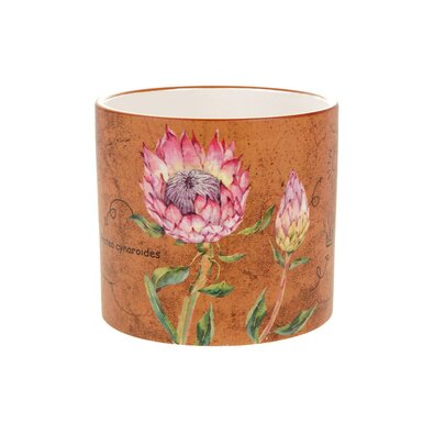Keramični lonček za rože Poppies rjava, premer 9 xvišina 9 cm