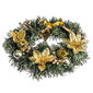 Karácsonyi koszorú mikulásvirággal, átmérő 25 cm, arany