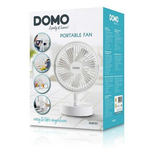 DOMO DO8151 stolní USB aku ventilátor s oscilací