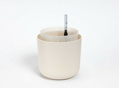 Plastia Selbstbewässernder Pflanzbehälter Tolita Air Creme, 16 cm Durchmesser