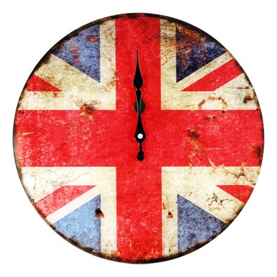 Nástenné sklenené hodiny Anglicko 34 cm