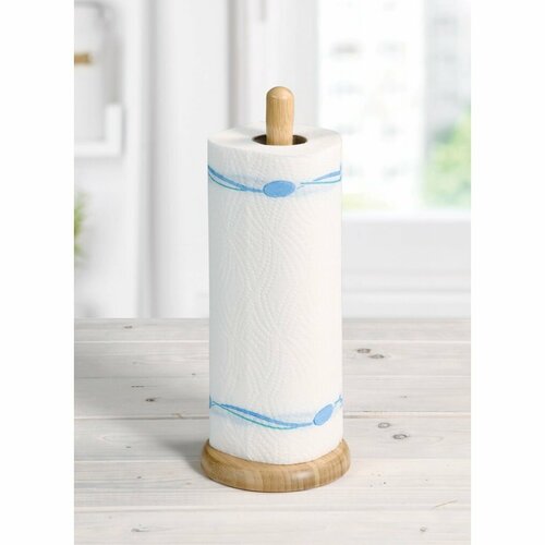 Kesper 81204 Stojak na papierowy ręcznik kuchenny bambus, 12,5 x 32,5 cm