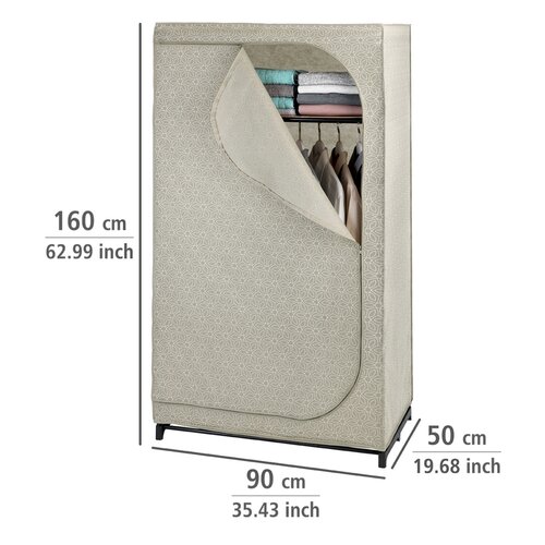 Wenko Dulap pliabil din material textil reciclat cu raft Balance, 160 x 50 x 90 cm