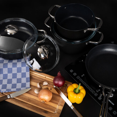 4Home 7-dielna súprava riadu s nepriľnavým povrchom Titanium