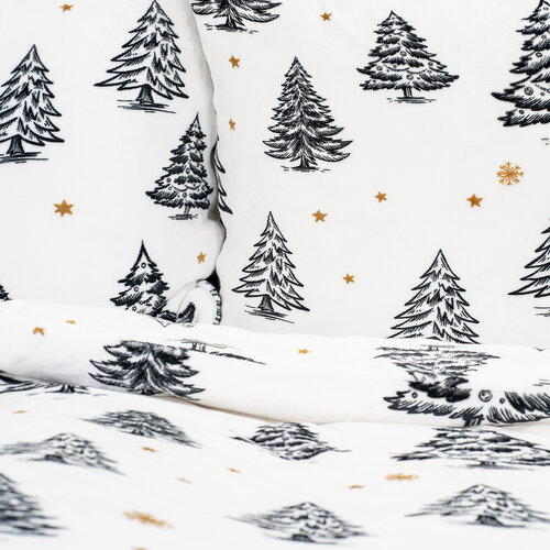 4Home Frosted Trees mikroflanel ágyneműhuzat, 140 x 200 cm, 70 x 90 cm