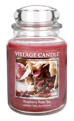 Village Candle Świeczka zapachowa Maliny i róża herbaciana - Raspberry Rose Tea, 645 g