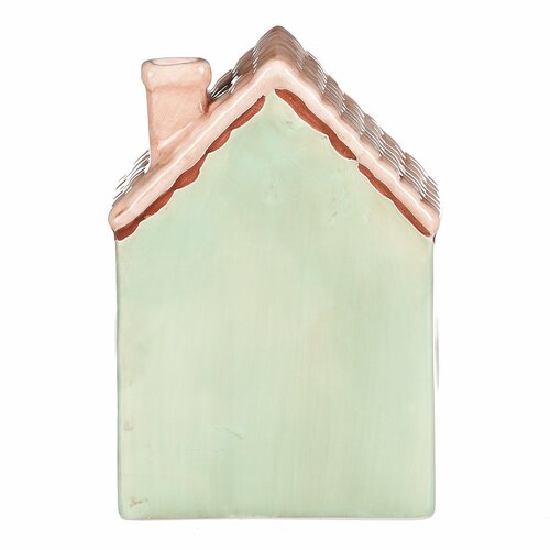 Căsuță din ceramică cu LED, 10 x 7 x 14 cm,primăvară, verde închis