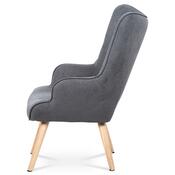 Křeslo ušák s podnožkou GREY2, šedá