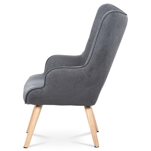 Ohrensessel mit Fußstütze GREY2, grau