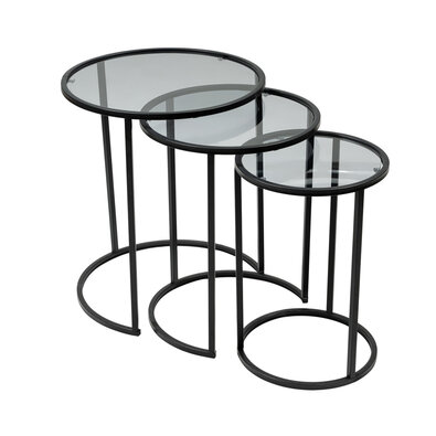 Beistelltisch Alya Black, 3 Stück