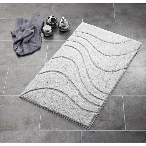 RIDDER 729307 La ola Badematte mit Anti-Rutsch-Beschichtung, 60 x 90 cm, grau