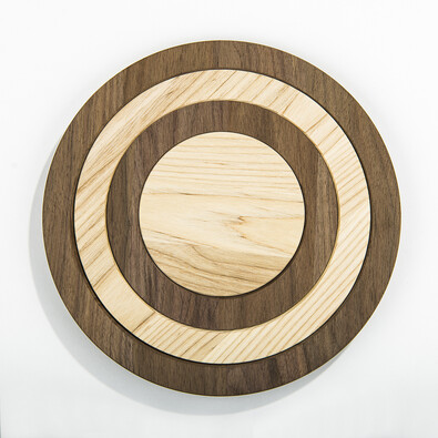 Podkładki pod garnki, jesion/orzech, 4 sztuki