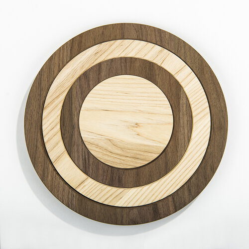 Podkładki pod garnki, jesion/orzech, 4 sztuki