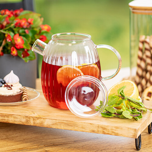 4Home Stekleni vrč s pokrovom Stripe Hot&amp;Cool,1 l