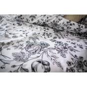 Lenjerie de pat Ema BW Flower, din satin, 140 x 200 cm, 70 x 90 cm