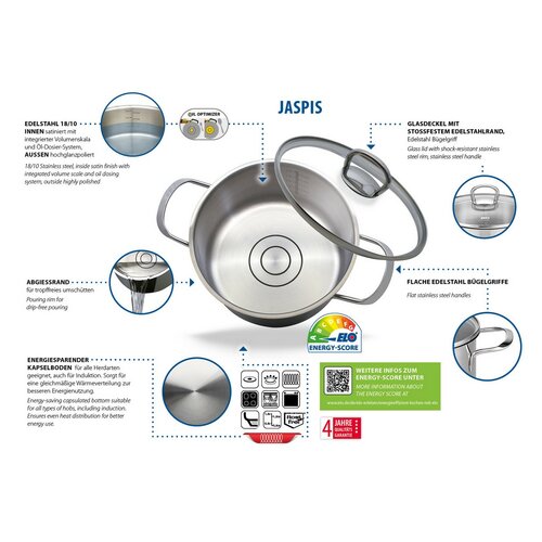 Elo 90835 Набір каструль з нержавіючої сталі з 5предметів Jaspis