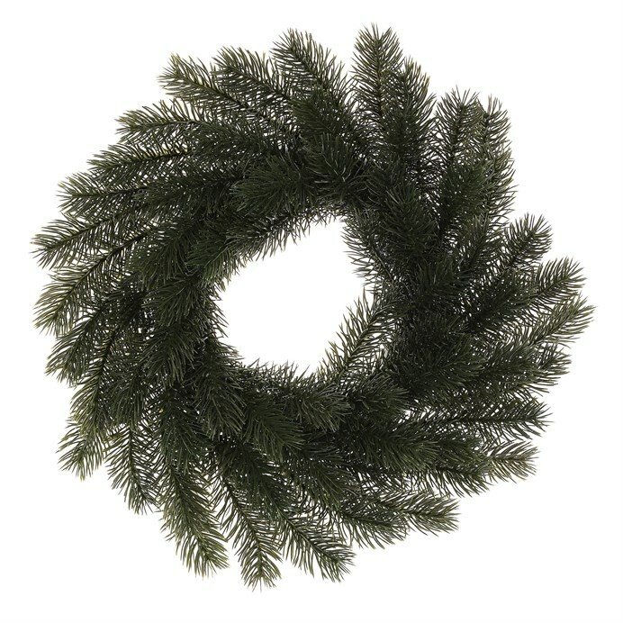Műfenyő koszorú, átmérő 30 cm, sötétzöld