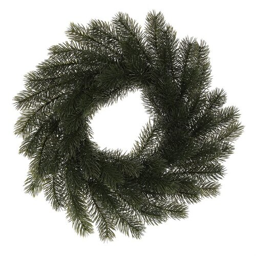 Umetni smrekov venec, premer 30 cm, temno zelen